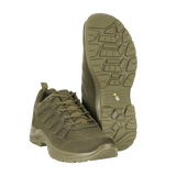 M-Tac Tactical Sneakers IVA i olivengrøn med åndbart mesh og syntetisk nubuck, ideel til sommerens trekking og outdoor-aktiviteter.