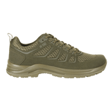 M-Tac Tactical Sneakers IVA, lette og ventilerede snøresko i grøn med beskyttende tåkappe til trekking og outdoor-aktiviteter.