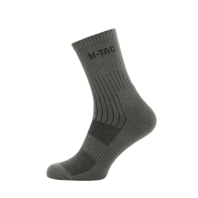 M-Tac Sokker Mk.1 i grå, designet til komfort, støtte og fugttransport under gåture med svangstøtte og ventilationskanaler
