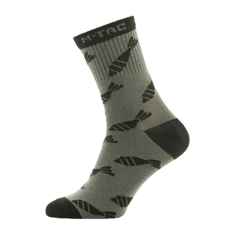 M-Tac Letvægtssokker Mk.3 Mortar Bombs - lette, åndbare sommersokker til trekking og vandring med ergonomisk støtte i bomuld, polyamid, elastan.