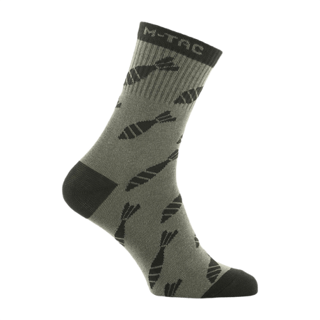 M-Tac Letvægtssokker Mk.3 Mortar Bombs til sommer trekking, åndbare og ergonomiske sokker med mønster, perfekt til vandring og hverdagsbrug.