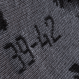 Nærbillede af M-Tac Letvægtssokker Mk.3 Mortar Bombs med størrelse 39-42 i grå strikmateriale.