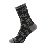 M-Tac Letvægtssokker Mk.3 Pirate Skull i sort med dødningehoved-design, letvægts- og åndbare sommersokker til trekking og vandring.