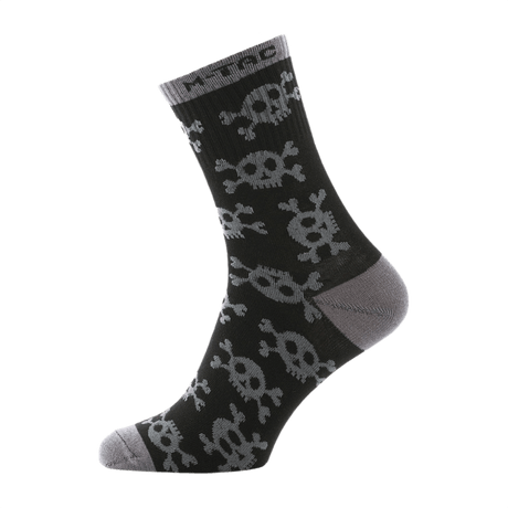 M-Tac Letvægtssokker Mk.3 Pirate Skull i sort med dødningehoved-design, letvægts- og åndbare sommersokker til trekking og vandring.