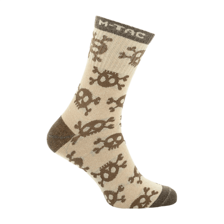 M-Tac Letvægtssokker Mk.3 Pirate Skull til trekking og sommerbrug, åndbare og ergonomisk designede sokker med pirathovedmønster.