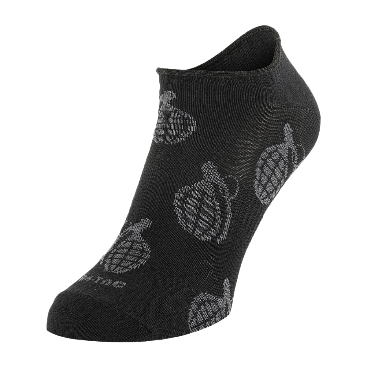 M-Tac Let Sommersokker Grenader i ergonomisk design til mænd, ideel til sport og udendørs aktiviteter, sort med granatmønster.