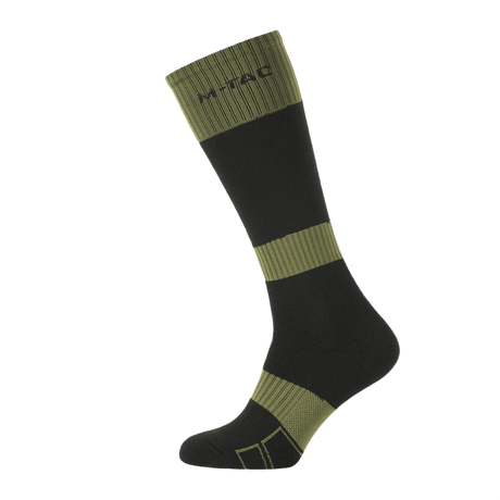 M-Tac Vinter Sokker i grøn og sort med elastisk kant og komfortabelt design til koldt vejr, herre sokker med varmebevarende egenskaber.