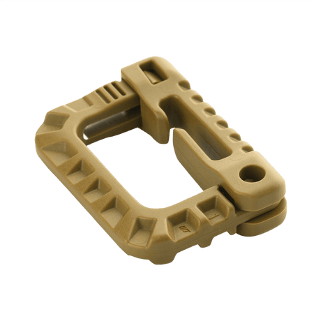 M-Tac Plast Karabin i beige ABS-plast til let udstyrsfiksering, 85 x 60 mm, slidstærk og praktisk, ikke til klatring