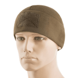 M-Tac Fleece Tactical Watch Cap Beanie m. Patch Panel i brun fleece til både taktisk brug og udendørs aktiviteter.
