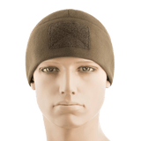 M-Tac Fleece Tactical Watch Cap Beanie m. Patch Panel på mannequin, ideel til taktisk brug og friluftsliv, let og varm til køligt vejr.