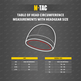 M-Tac Fleece Tactical Watch Cap Beanie m. Patch Panel størrelsesguide