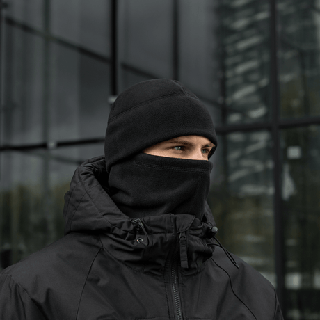 M-Tac Watch Cap Elite Fleece Beanie Hat Slimtex til taktisk brug i koldt vejr, low-profile design med vindbeskyttelse.