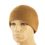 M-Tac Watch Cap Elite Fleece Beanie Hat Slimtex i brun, let og varm hue til taktisk brug og vinteraktiviteter, fremstillet af polyesterfleece.