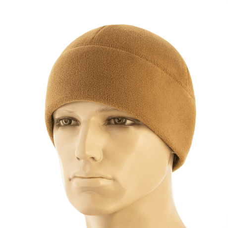 M-Tac Watch Cap Elite Fleece Beanie Hat Slimtex i brun, let og varm hue til taktisk brug og vinteraktiviteter, fremstillet af polyesterfleece.