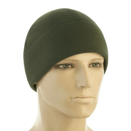 M-Tac Watch Cap Elite Fleece Beanie Hat Slimtex, grøn hue til vinter, let og varmt materiale, velegnet til taktisk brug og friluftsaktiviteter.