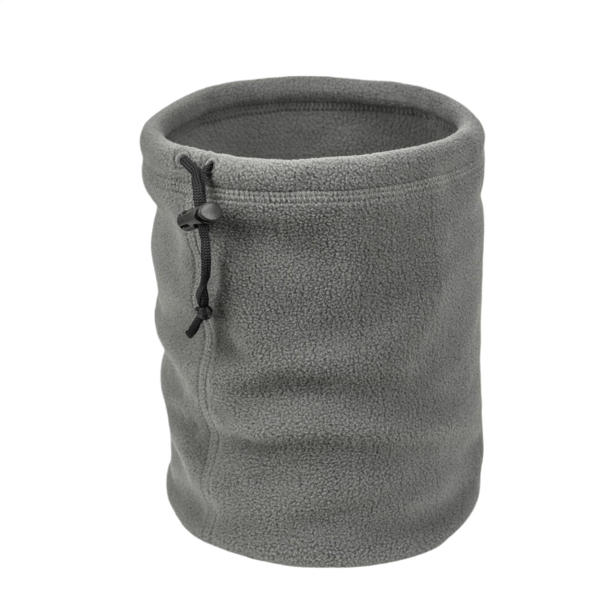 M-Tac Fleece Neck Gaiter med Snor i grå, alsidigt vintertilbehør, justerbar med snor, 100% polyester fleece, hypoallergen.