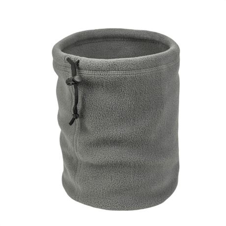 M-Tac Fleece Neck Gaiter med Snor i grå, alsidigt vintertilbehør, justerbar med snor, 100% polyester fleece, hypoallergen.