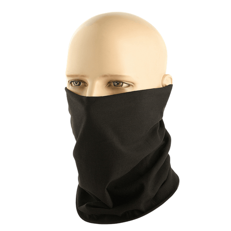 M-Tac Bomuld Tube Scarf brugt som maske på mannequinhoved, multifunktionelt bomuld tilbehør til aktiv fritid og taktisk brug.