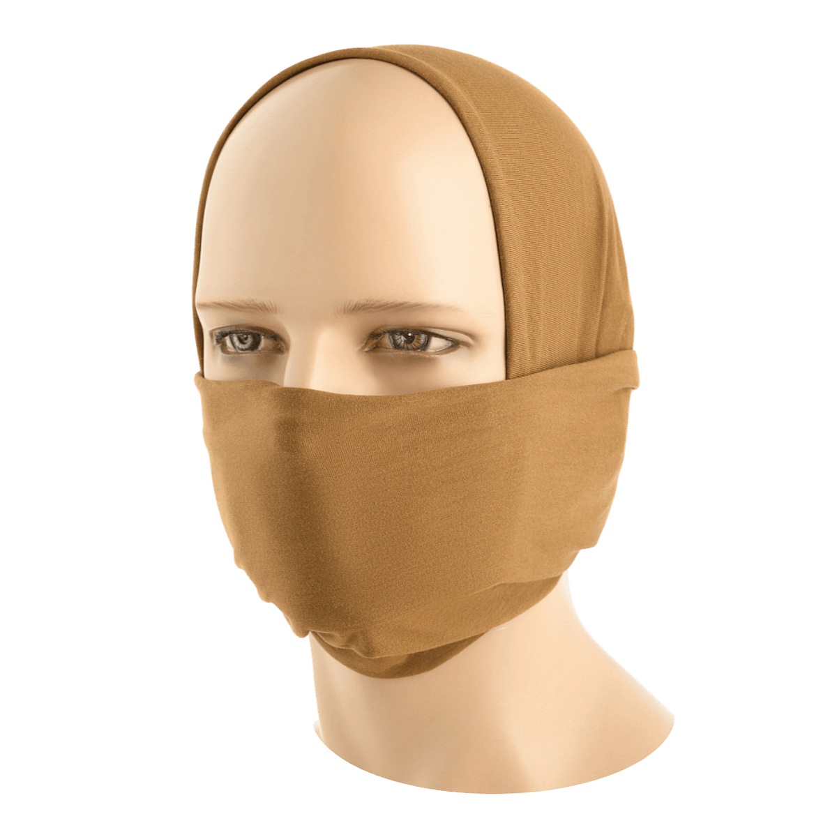 M-Tac Bomuld Tube Scarf båret som balaclava, brun farve