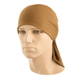 M-Tac Bomuld Tube Scarf i brun, multifunktionelt tilbehør til taktisk brug eller fritid, lavet af 100% bomuld, vist som Sahara Bandana.