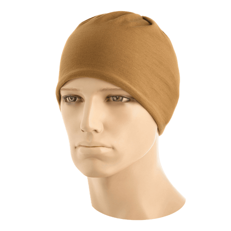 M-Tac Bomuld Tube Scarf i brun farve vises som hue på mannequin hoved, 100% bomuld, multifunktionelt tilbehør til aktiv og taktisk brug.