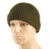 M-Tac Watch Cap 100% Akryl i olivengrøn, strikhue til koldt vejr med lav profil og dobbelt opslag for ekstra varme.