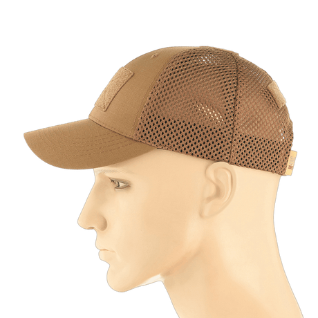 M-Tac Baseball Cap Ripstop Elite Flex i brun farve set fra siden, designet til holdbarhed og stil med net-stof til ventilation.