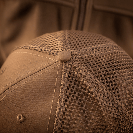 M-Tac Mesh Flex Ripstop Baseball Cap med mesh-paneler og ripstop front for ventilation og komfort. Perfekt til udendørs brug.