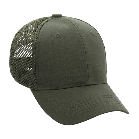 M-Tac Mesh Flex Ripstop Baseball Cap i grøn med mesh-paneler for god ventilation og en fast skygge. Praktisk til udendørs brug.