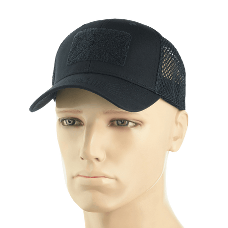 M-Tac Mesh Flex Ripstop Baseball Cap med Velcro i sort med god ventilation og holdbar ripstop front.