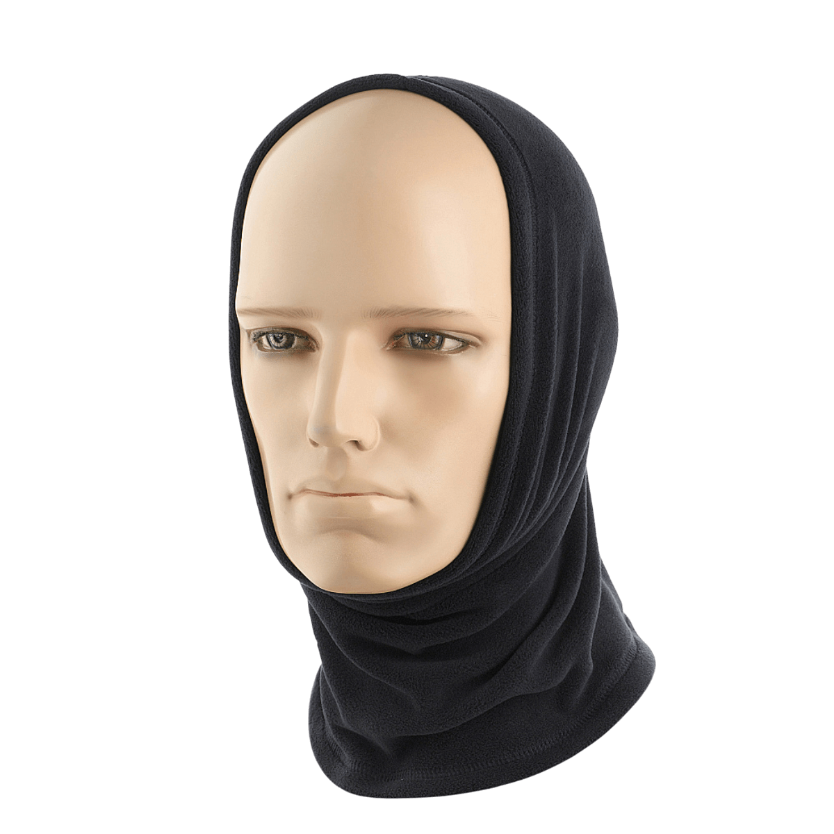 M-Tac Polartec Lang Tubehalstørklæde på mannequin, ideel til vindbeskyttelse og koldt vejr. alsidig brug som halsrør, maske eller pandebånd.