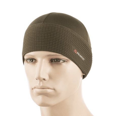 M-Tac Hjelm Watch Cap Polartec i brun farve, let og varm hue til køligt vejr, lavet af Polartec® fleece, passer under hjelm uden ubehag.