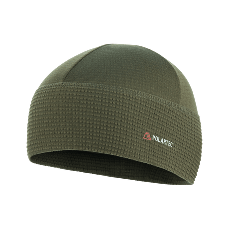 M-Tac Hjelm Watch Cap Polartec i olivenfarve, fremstillet af let og varm Polartec® fleece, ideel til koldt vejr og passer under hjelme.