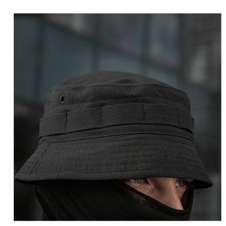 Alt Tag: Sort M-Tac Panamahat Gen. II Summer Flex med kort skygge og solbeskyttelse, egnet til varme sæsoner og hverdagsbrug.