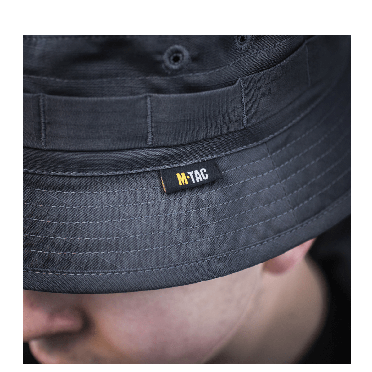 M-Tac Panamahat Gen. II Flex Rip-Stop i sort rip-stop stof, ideel til hverdagsbrug i varme, med skjulte syninger for bedre komfort.