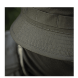 M-Tac Panamahat Gen. II Flex Rip-Stop i slidstærkt rip-stop stof, ideel til varme sæsoner, tæt syningsdetalje, beige farve.