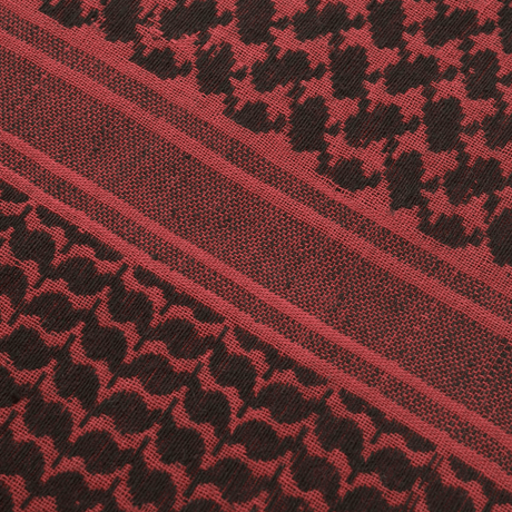 M-Tac Shemagh Tørklæde med klassisk arabisk design i rød og sort, 100% bomuld, beskytter mod sol, sand og vind, 110 x 110 cm.