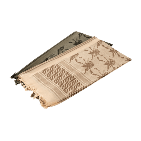 M-Tac Shemagh Tørklæde Spartan - taktisk tørklæde i 100% bomuld, beskytter mod sol og sand, designet med Spartans-tema, 110 x 110 cm.