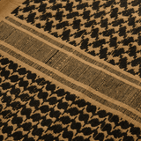 M-Tac Tæt Shemagh Tørklæde i 100% bomuld, sort og brun mønster, traditionelt design til beskyttelse mod sol, sand og vind.