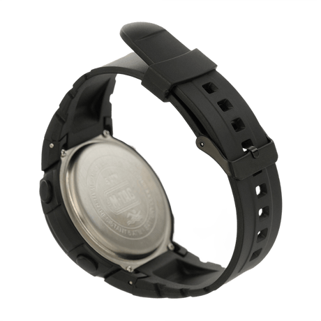 Tilbagevisning af M‑Tac Taktisk Compass Ur med vandtæt gummirem og holdbart design.