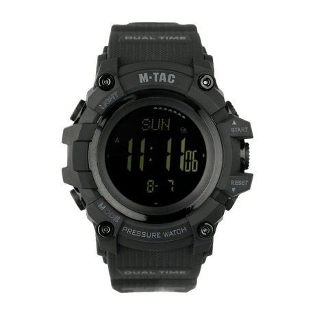 M‑Tac Taktisk Adventure Ur med barometer, kompas og pedometer, vandafvisende ur i polycarbonat, perfekt til outdoor og militærbrug.