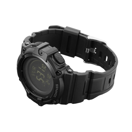 M-Tac Tactical Ur med Kompas 2233 i robust sort design, ideel til outdoor og taktisk brug, med kompas og LED-baggrundsbelysning.