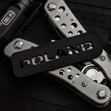 M‑Tac Patch Poland End-to-End 25x80 i sort Cordura 500D med laserudskåret design til tøj og tasker med velcrolukning