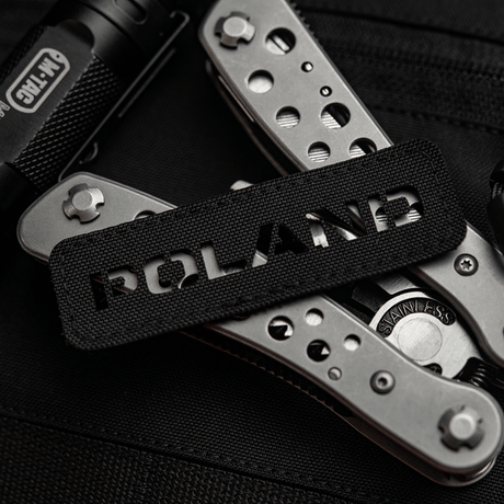 M‑Tac Patch Poland End-to-End 25x80 i sort Cordura 500D med laserudskåret design til tøj og tasker med velcrolukning