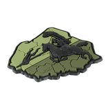 M-Tac Patch Husaria 3D PVC med vingede husar på grøn baggrund, symboliserer mod og ridderlighed, 70x80 mm, PVC, velcro montering.