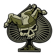 M-Tac Ace of Spades 3D PVC Patch med Jester kranie design, Velcro fastgørelse, taktisk morale patch til militær og outdoor brug