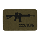 M-Tac AR-15 223/5,56 Laser Cut Patch med Velcro i Cordura 500D, 80x50 mm. Taktisk patch til tøj, rygsæk og udstyr.