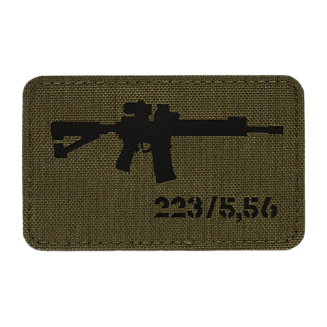 M-Tac AR-15 223/5,56 Laser Cut Patch med Velcro i Cordura 500D, 80x50 mm. Taktisk patch til tøj, rygsæk og udstyr.