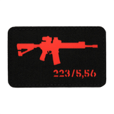M-Tac AR-15 223/5,56 Laser Cut Patch med Velcro på sort Cordura baggrund, designet til militær og outdoor brug, 80 x 50 mm.