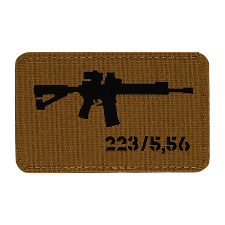 M-Tac AR-15 223/5,56 Laser Cut Patch, taktisk morale patch med Velcro, Cordura 500D, design af AR-15-symbol, holdbar til outdoor-brug.